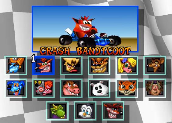 Crash Team Racing personagens
